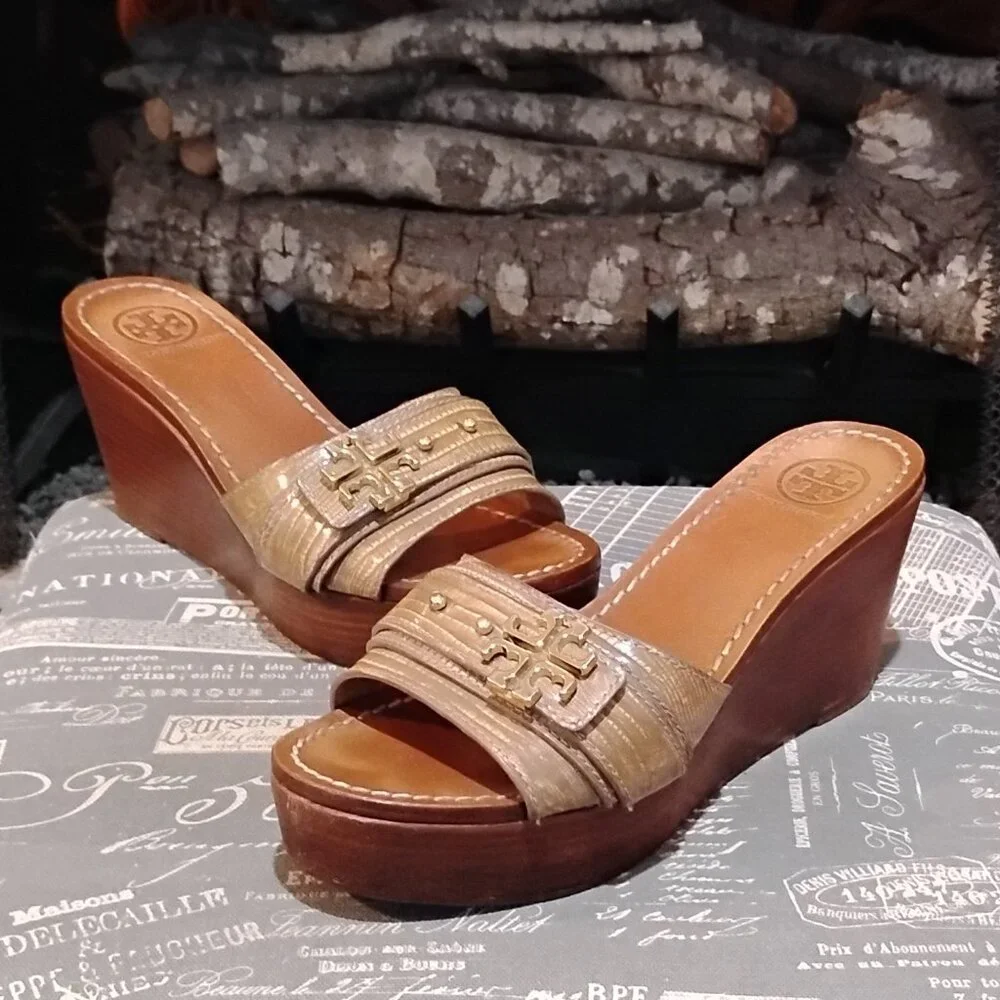 Women's Tory Burch Wedge Sandals - Picture 1 of 5